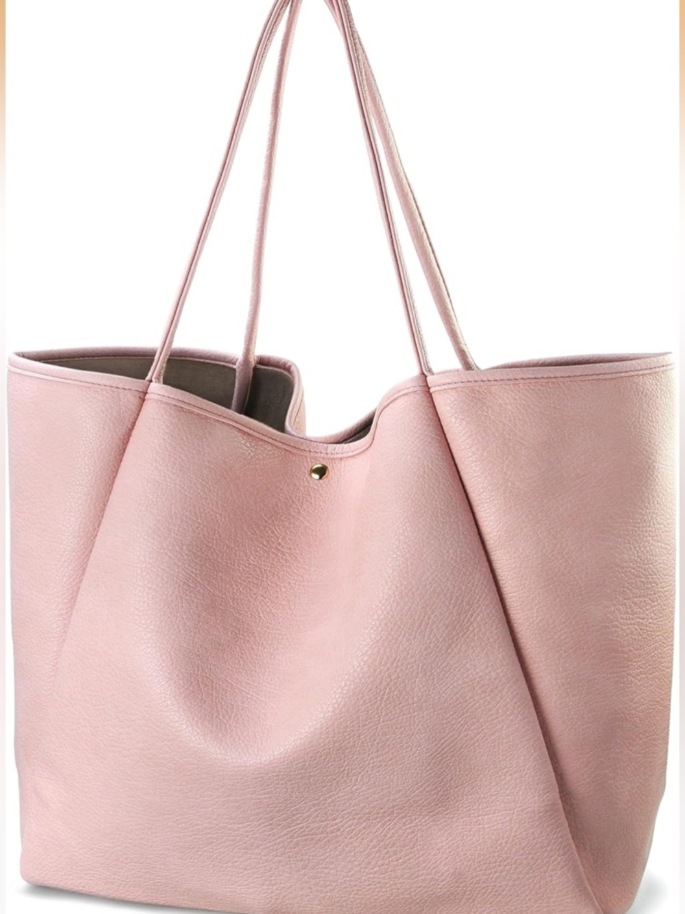 Oversize Leather Tote Weekender Bag Shopper Handbag Travel Purse - Picture 3 of 10